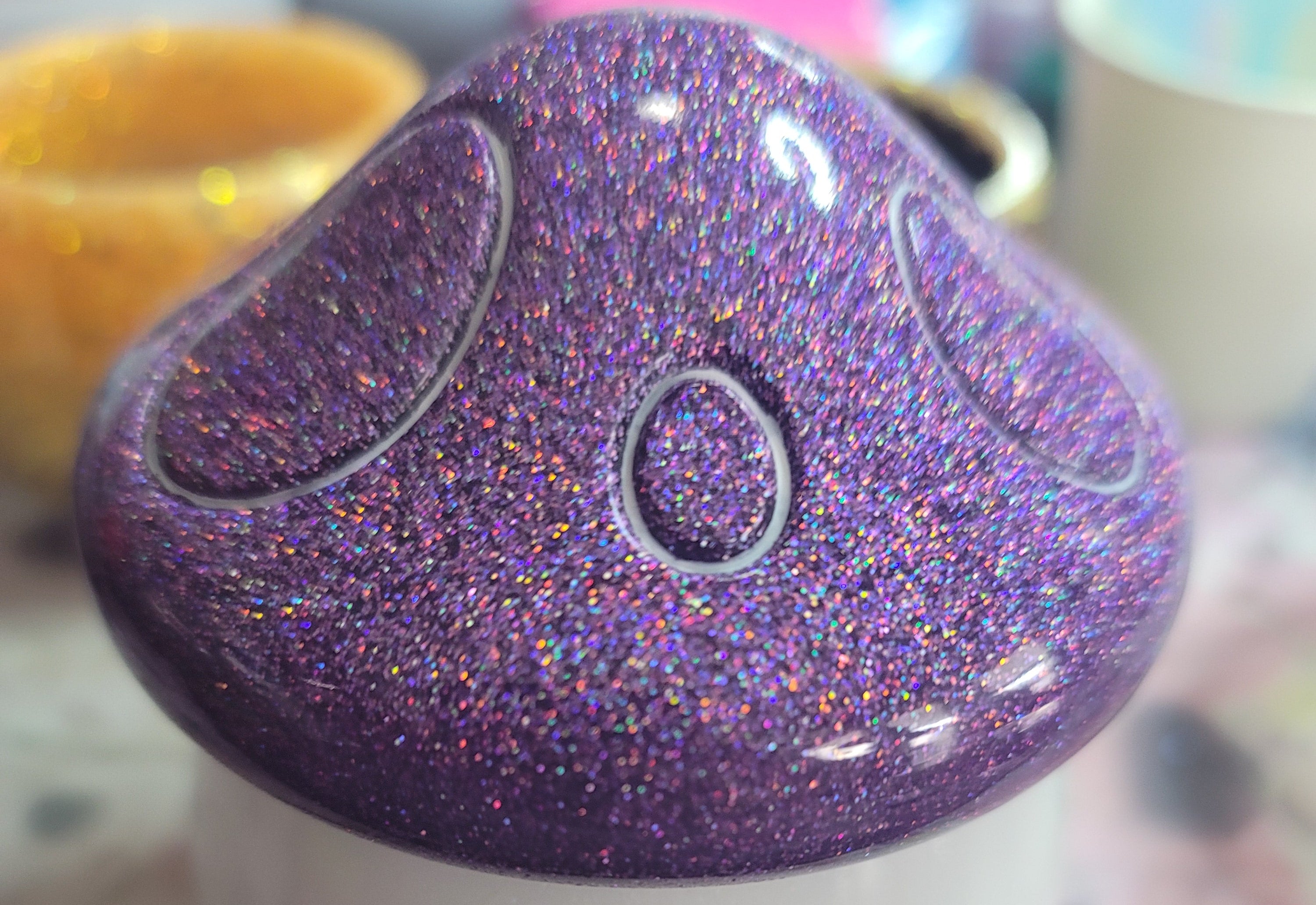 Rhinestone Mushroom Jar | Handmade Luxury Resin Decor