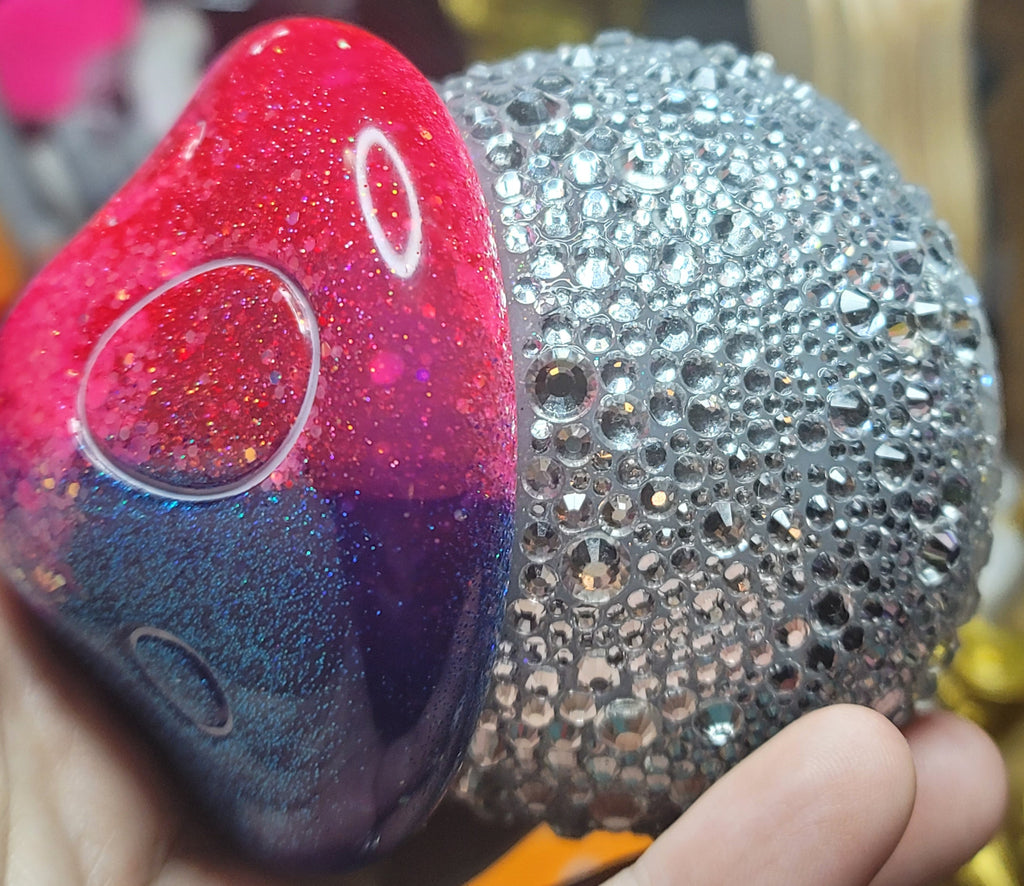 Rhinestone Mushroom Jar | Handmade Luxury Resin Decor