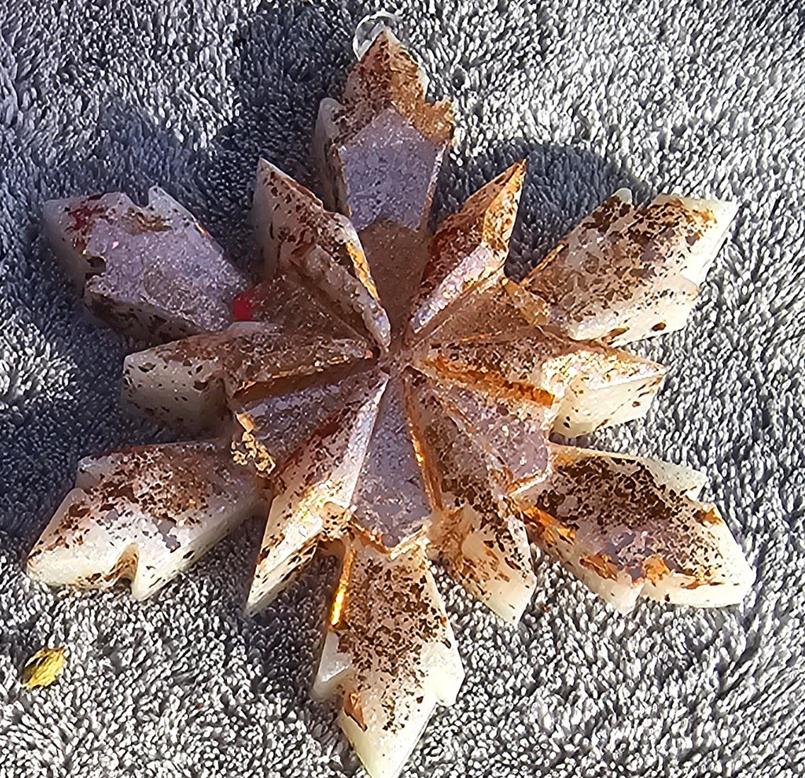 Handmade Resin Snowflake Ornament: Metallic Collection