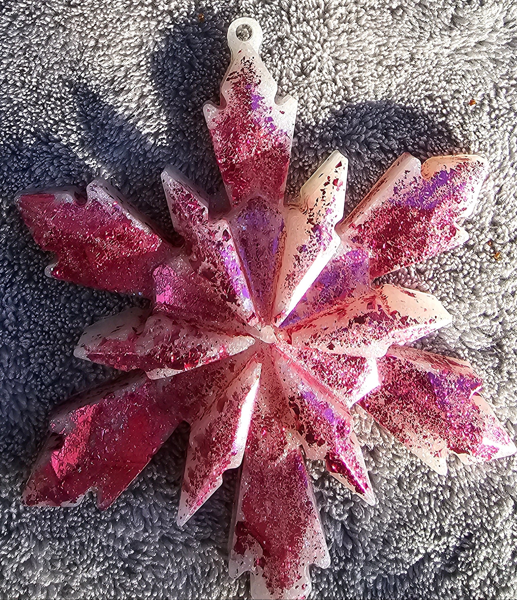 Handmade Resin Snowflake Ornament: Metallic Collection