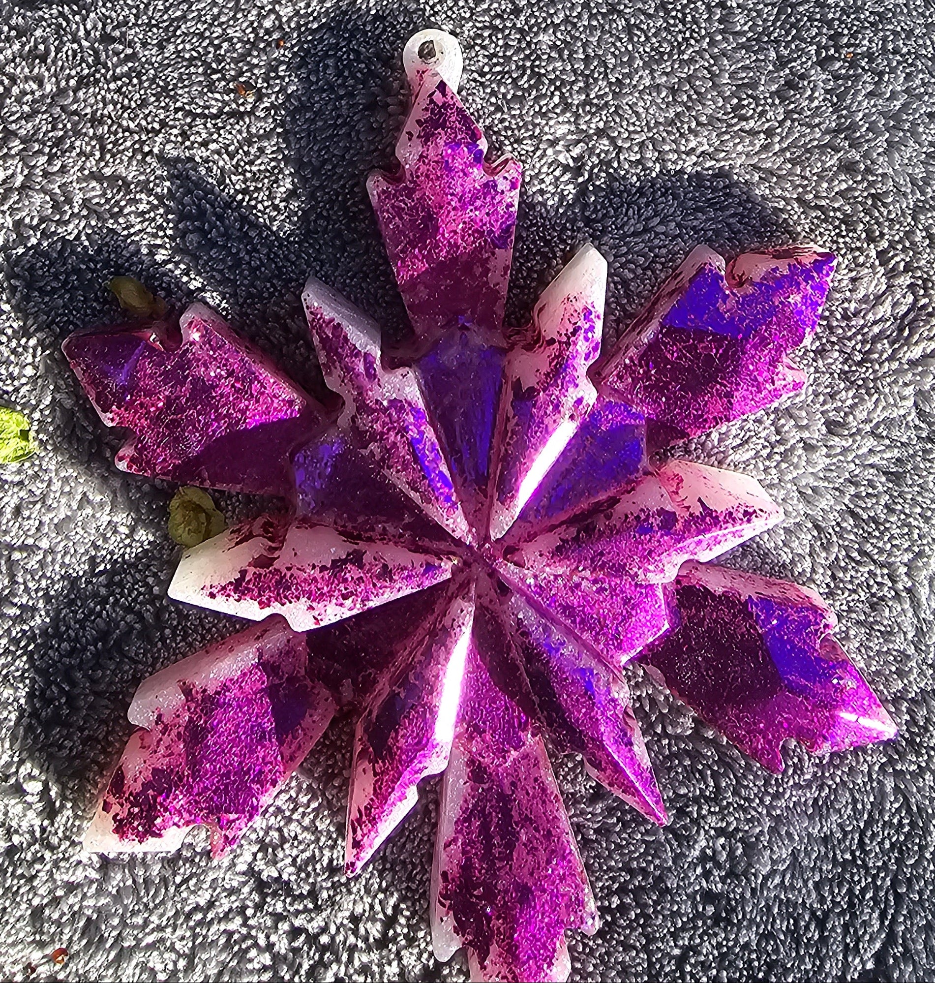 Handmade Resin Snowflake Ornament: Metallic Collection