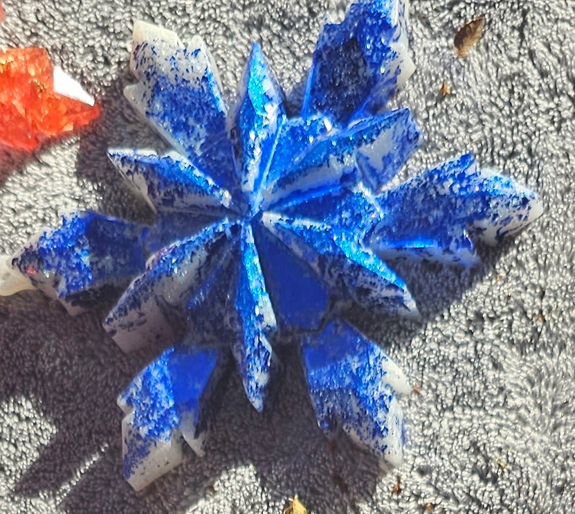 Handmade Resin Snowflake Ornament: Metallic Collection
