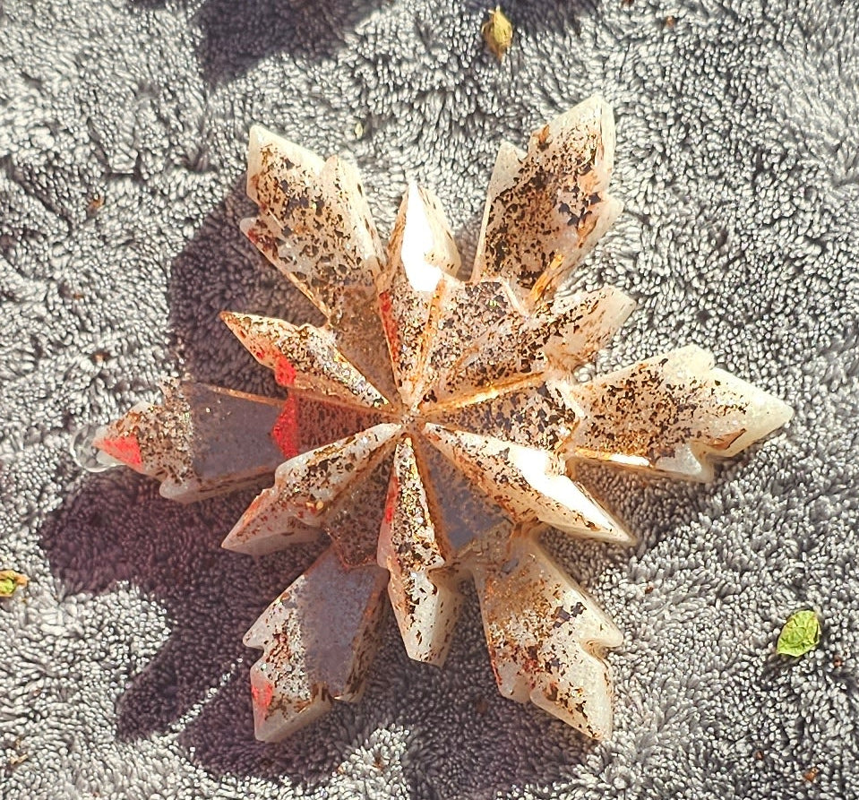 Handmade Resin Snowflake Ornament: Metallic Collection