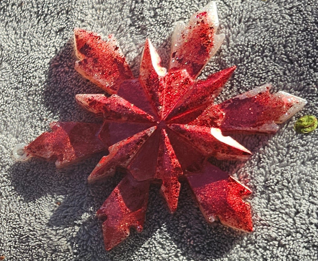 Handmade Resin Snowflake Ornament: Metallic Collection