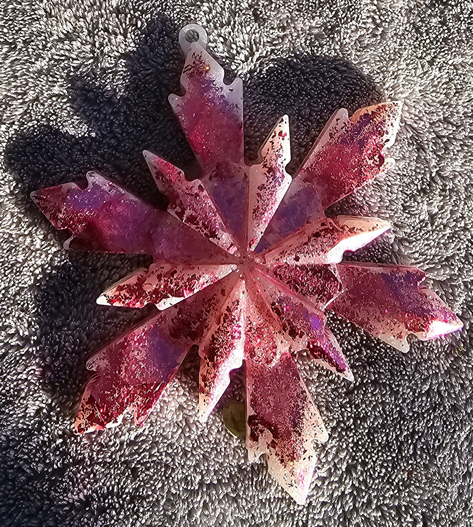 Handmade Resin Snowflake Ornament: Metallic Collection