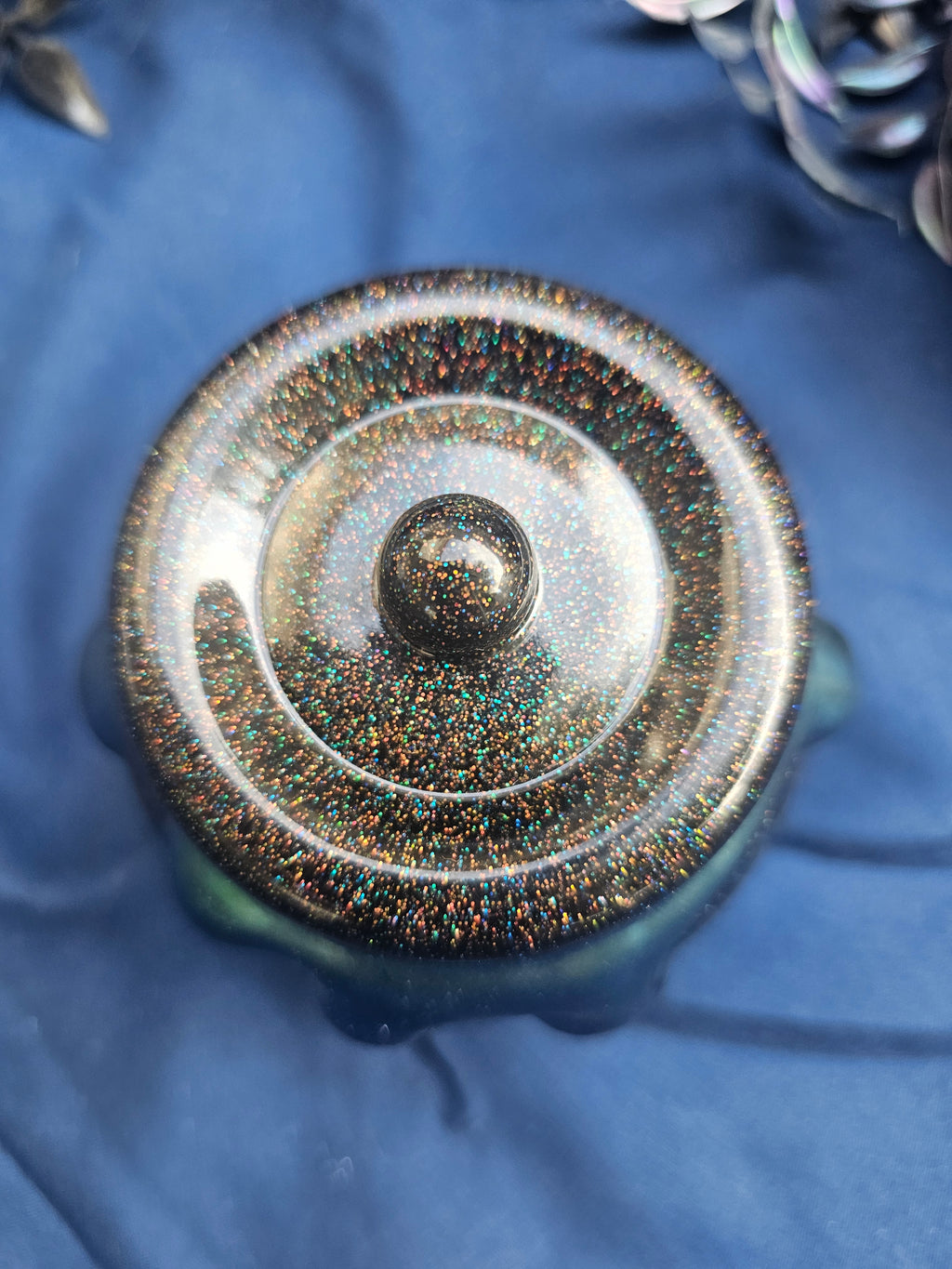 Green Oozy Cauldron Honey Pot Jar | Handmade Resin Spooky Stash Jar