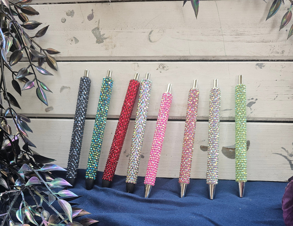 Hand-Rhinestoned Gel Pen | Refillable Crystal Rhinestone Pen