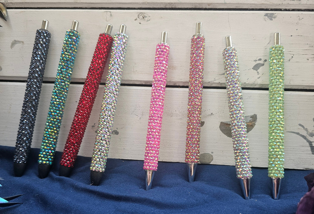 Hand-Rhinestoned Gel Pen | Refillable Crystal Rhinestone Pen