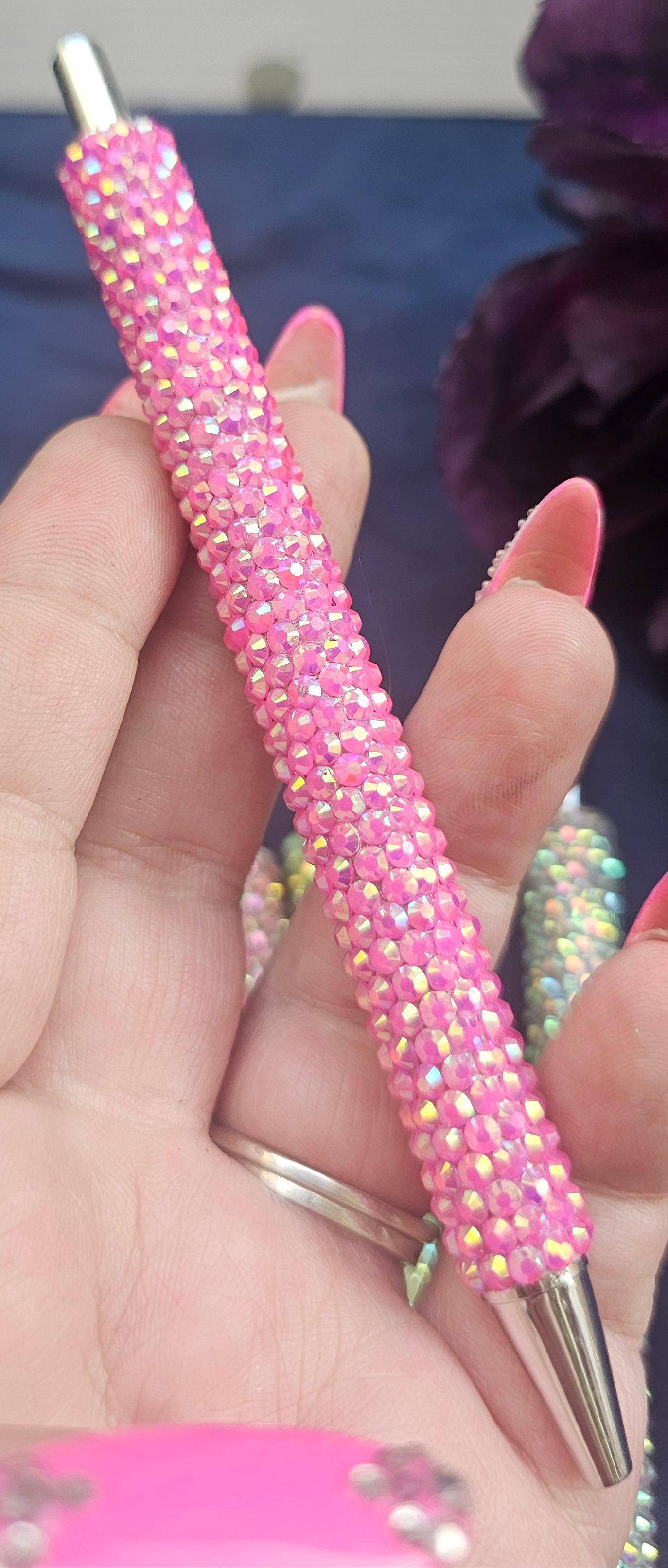 Hand-Rhinestoned Gel Pen | Refillable Crystal Rhinestone Pen