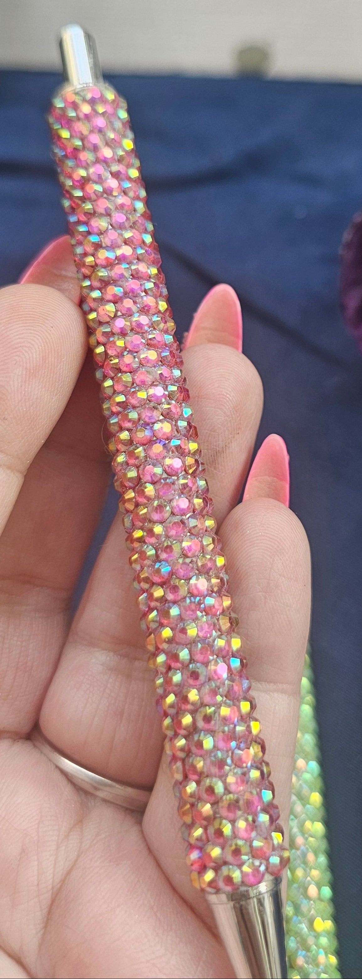 Hand-Rhinestoned Gel Pen | Refillable Crystal Rhinestone Pen
