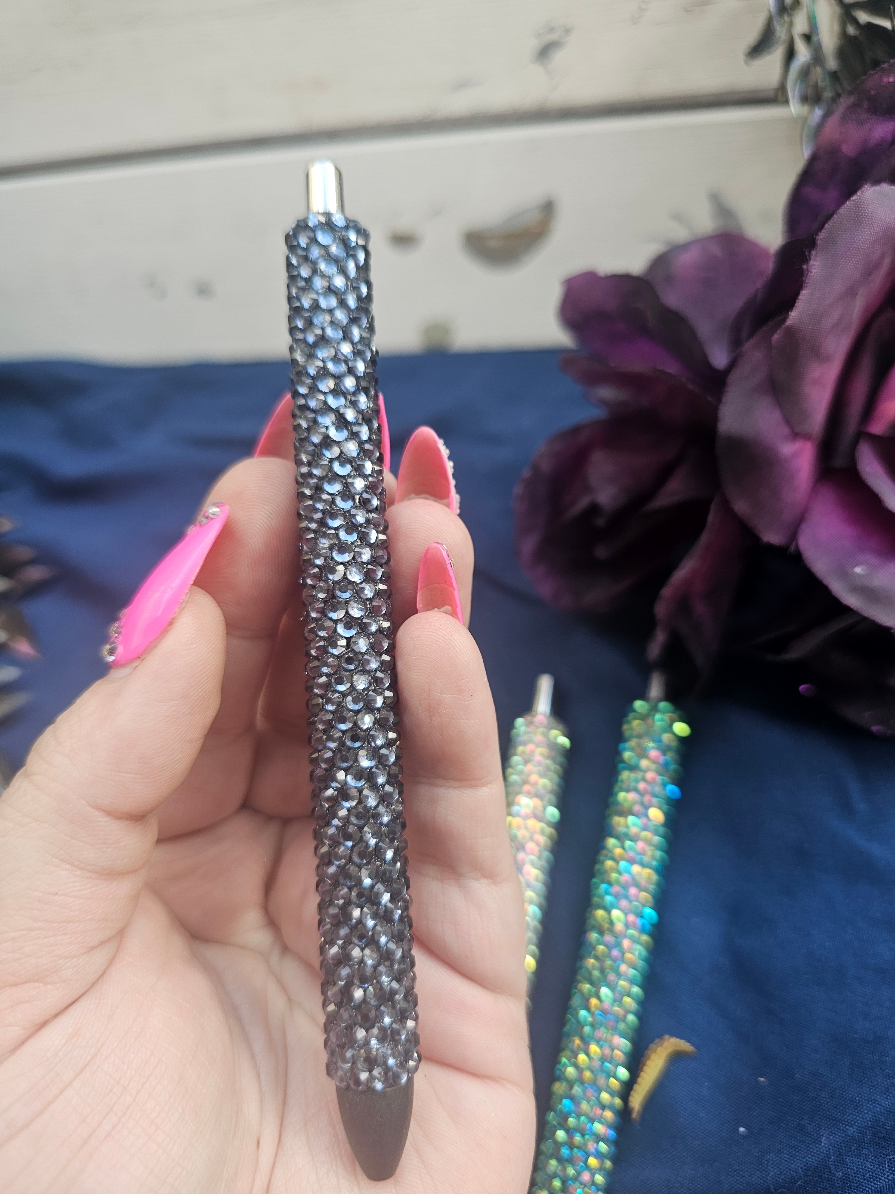 Hand-Rhinestoned Gel Pen | Refillable Crystal Rhinestone Pen
