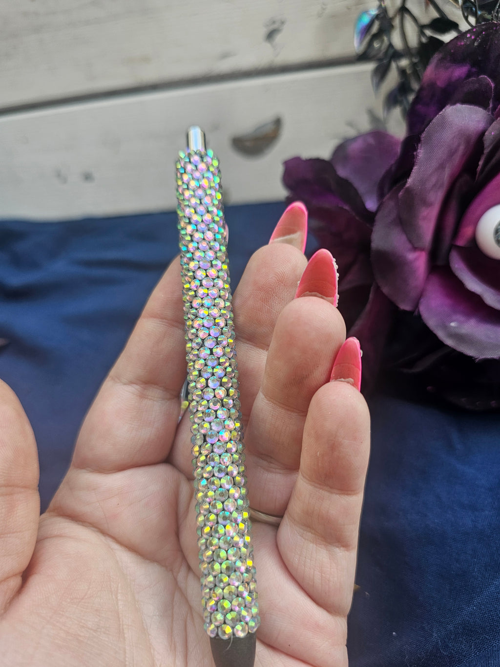 Hand-Rhinestoned Gel Pen | Refillable Crystal Rhinestone Pen