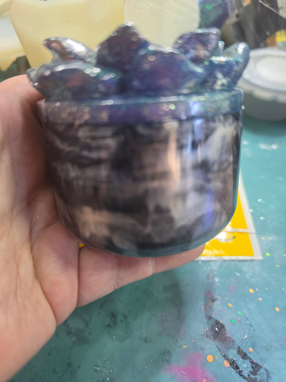 Legacy Jar with its sculpted floral lid removed