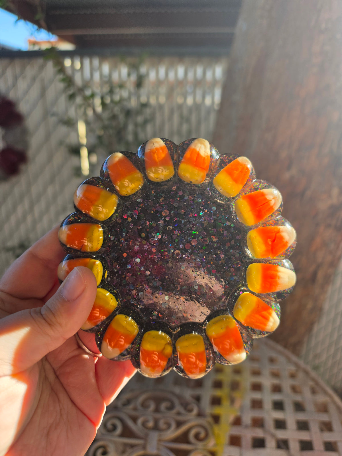 Halloween Candy Corn Resin Trinket Dish