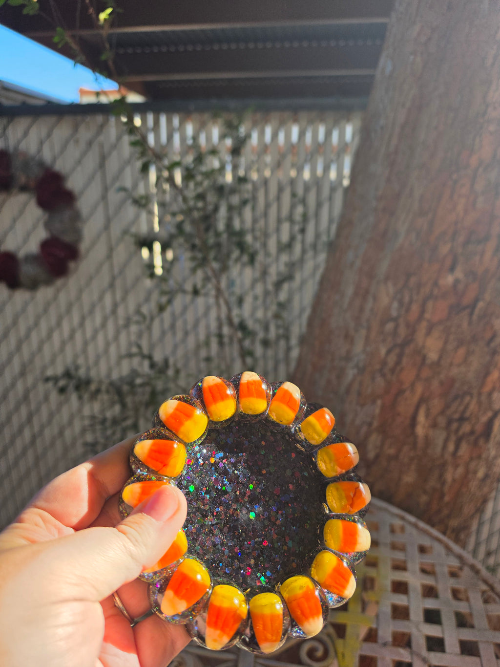Halloween Candy Corn Resin Trinket Dish