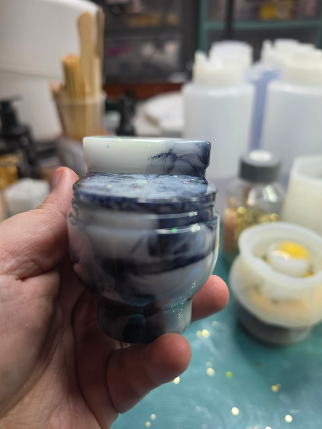 The Goth Throne | Gothic Resin Toilet Crystal Holder