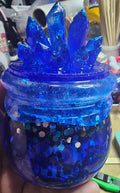 Blue Sapphire Crystal Cauldron Resin Jar | Handmade Witchy Decor & Stash Box
