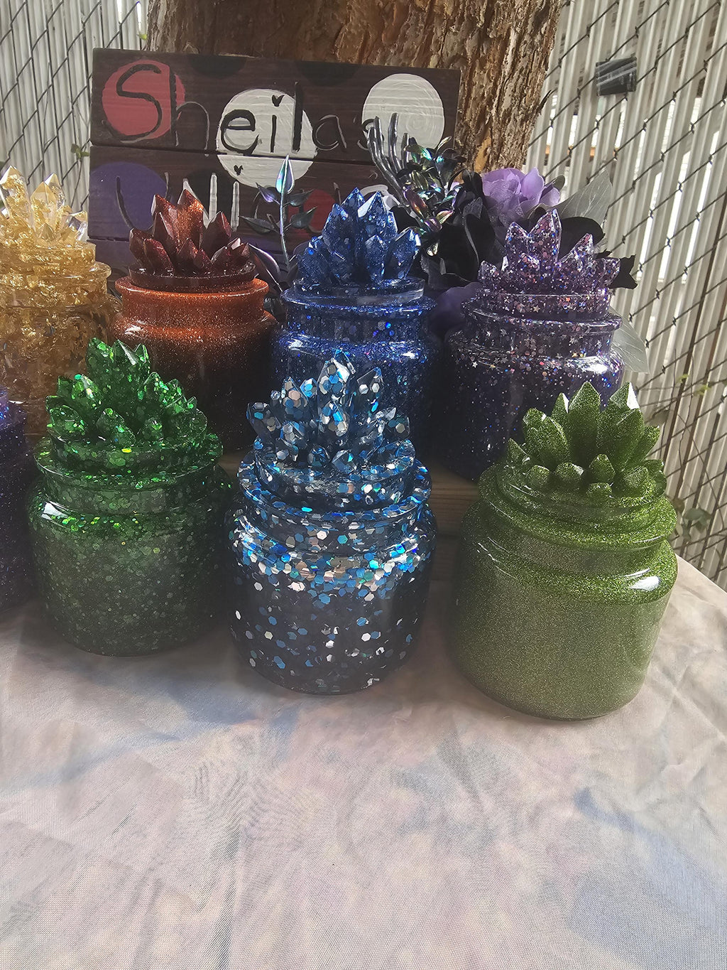 Amethyst Crystal Apothecary Jar | Handmade Resin Crystal Jar