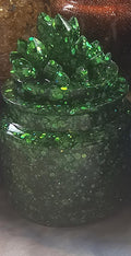 Emerald Green Crystal Apothecary Jar | Handmade Resin Crystal Jar
