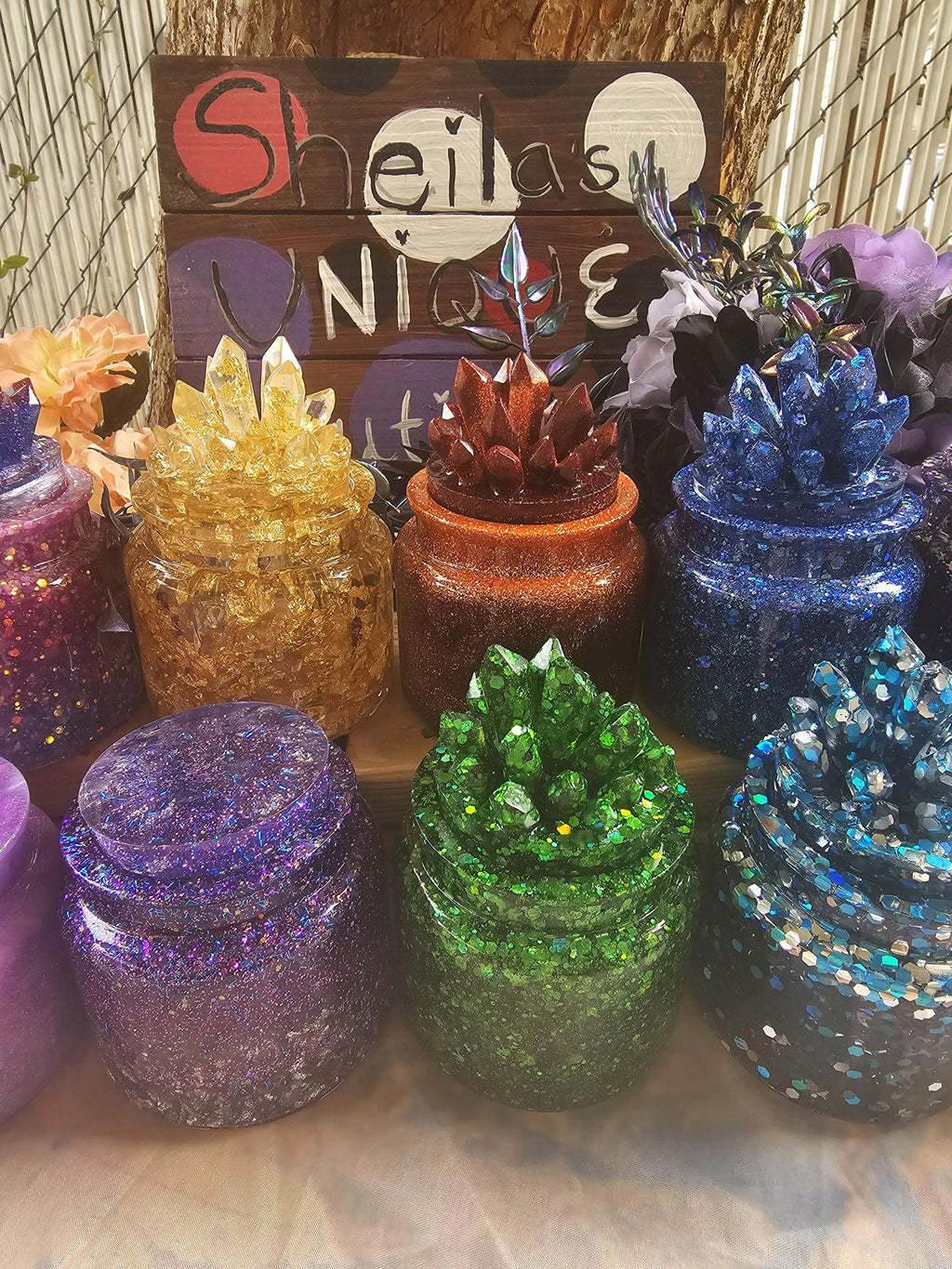 Amethyst Crystal Apothecary Jar | Handmade Resin Crystal Jar