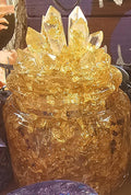 Gold Crystal Apothecary Jar | Handmade Resin Crystal Jar