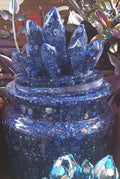Blue Topaz Crystal Apothecary Jar | Handmade Resin Crystal Jar