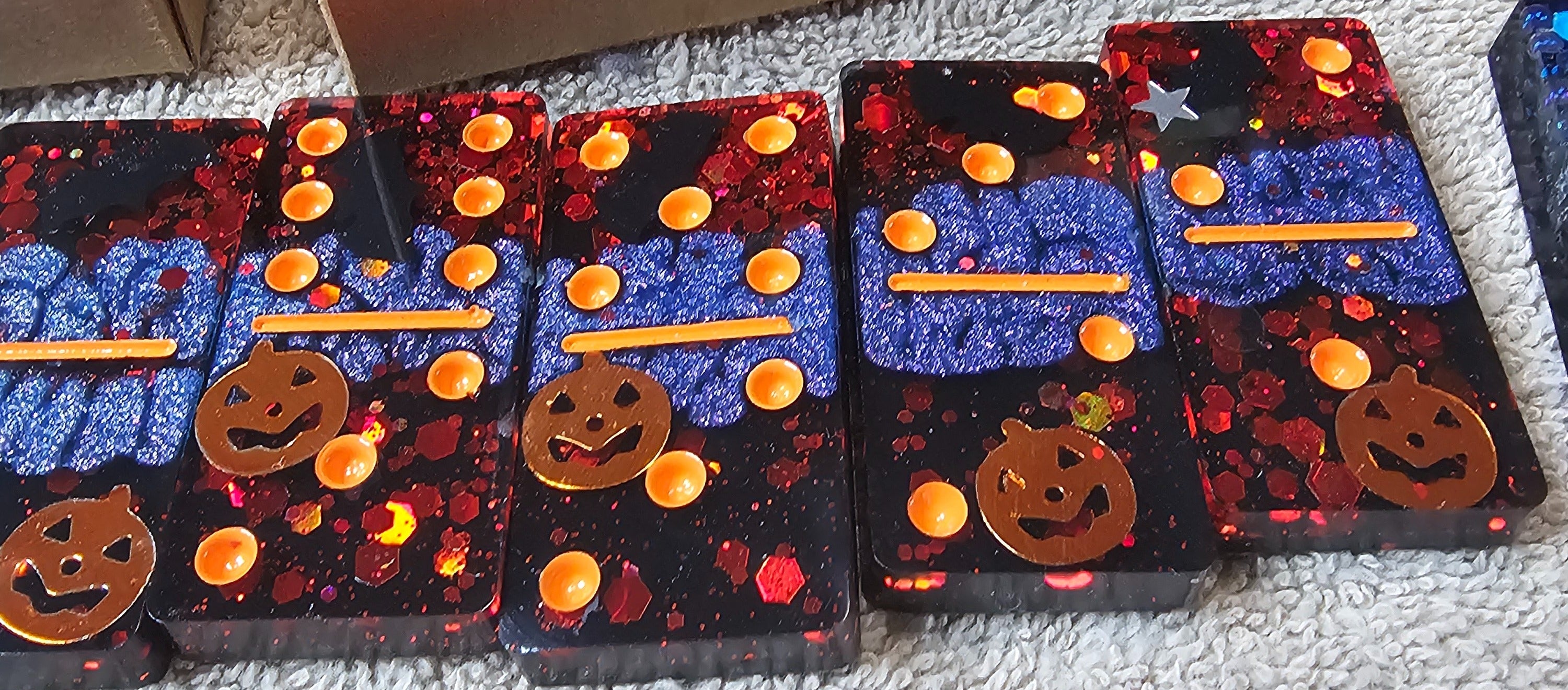 Spooky Domino Set | Handmade Resin Halloween Dominoes