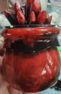 Hellfire Crystal Cauldron Resin Jar | Handmade Witchy Decor & Stash Box