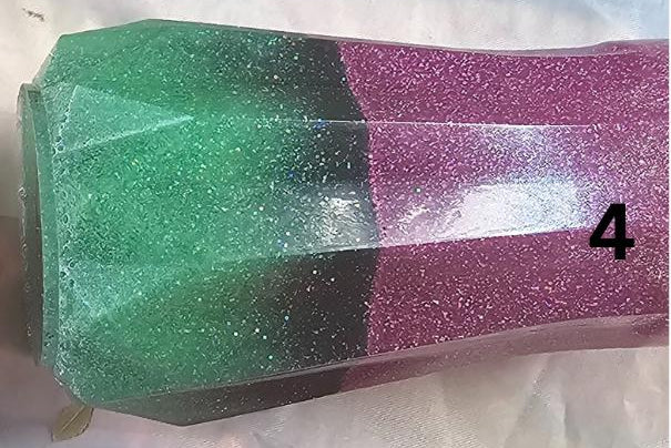 Junk Vase No. 4 | Green, Black & Purple Glitter Resin Vase