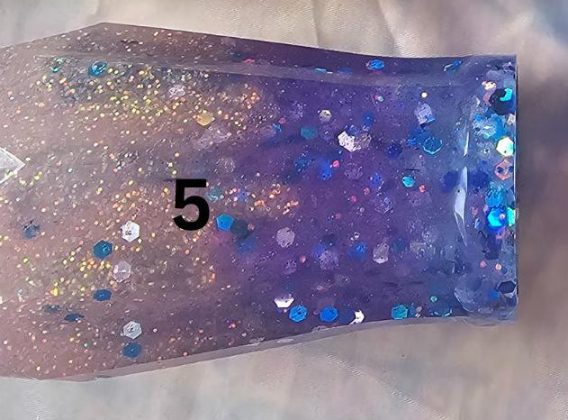 Junk Vase No. 5 | Gold Glitter & Blue Sequin Resin Vase