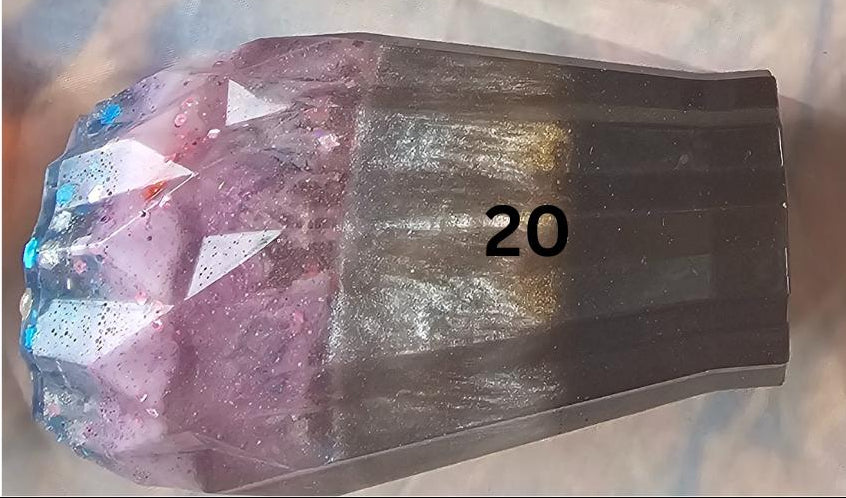 Junk Vase No. 20 | Black & Mauve Pink Glitter Resin Vase