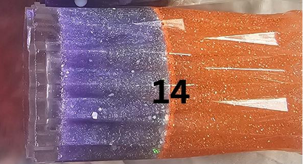Junk Vase No. 14 | Purple Glitter & Orange Two-Tone Resin Vase