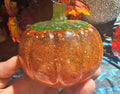 Classic Orange Pumpkin Jar | Handmade Resin Glitter Pumpkin Decor