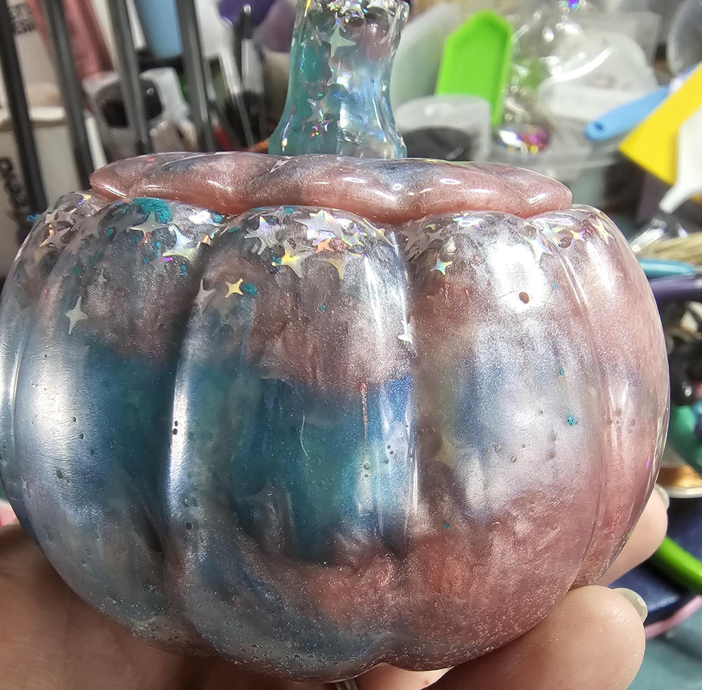 Cosmic Pumpkin Jar | Handmade Resin Star Pumpkin Decor