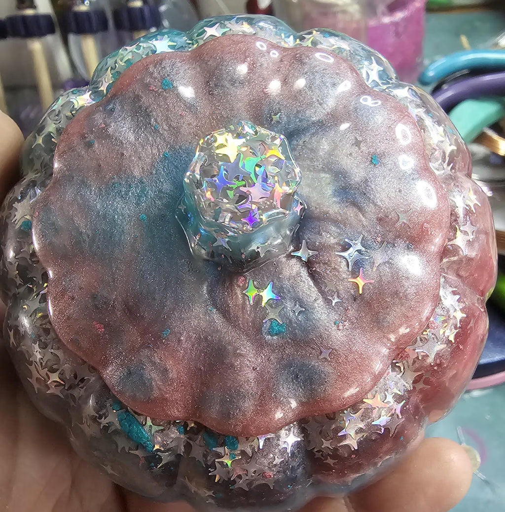 Cosmic Pumpkin Jar | Handmade Resin Star Pumpkin Decor