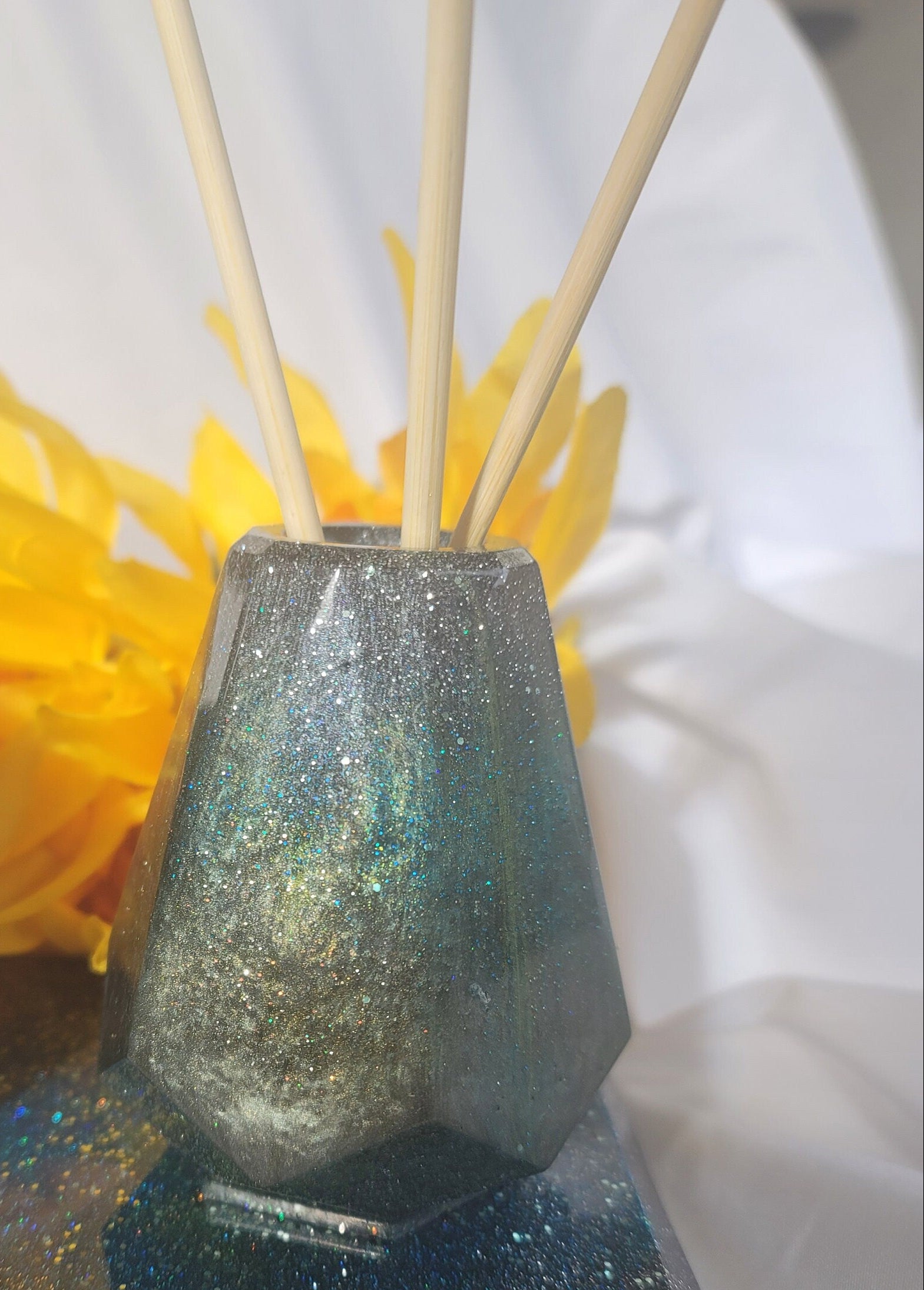Junk Diffuser No. 4 — Rose Gold Galaxy | One-of-a-Kind Handmade Resin Reed Diffuser
