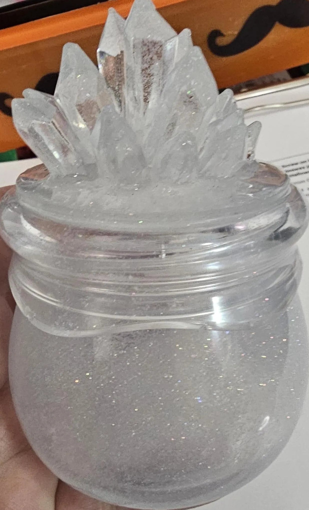 Snowy Quartz Crystal Cauldron Resin Jar | Handmade Witchy Decor & Stash Box