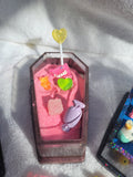 Resin Coffin Zen Garden: Desk Decor with Charms, sand and a shovel - Valentine's Day Theme