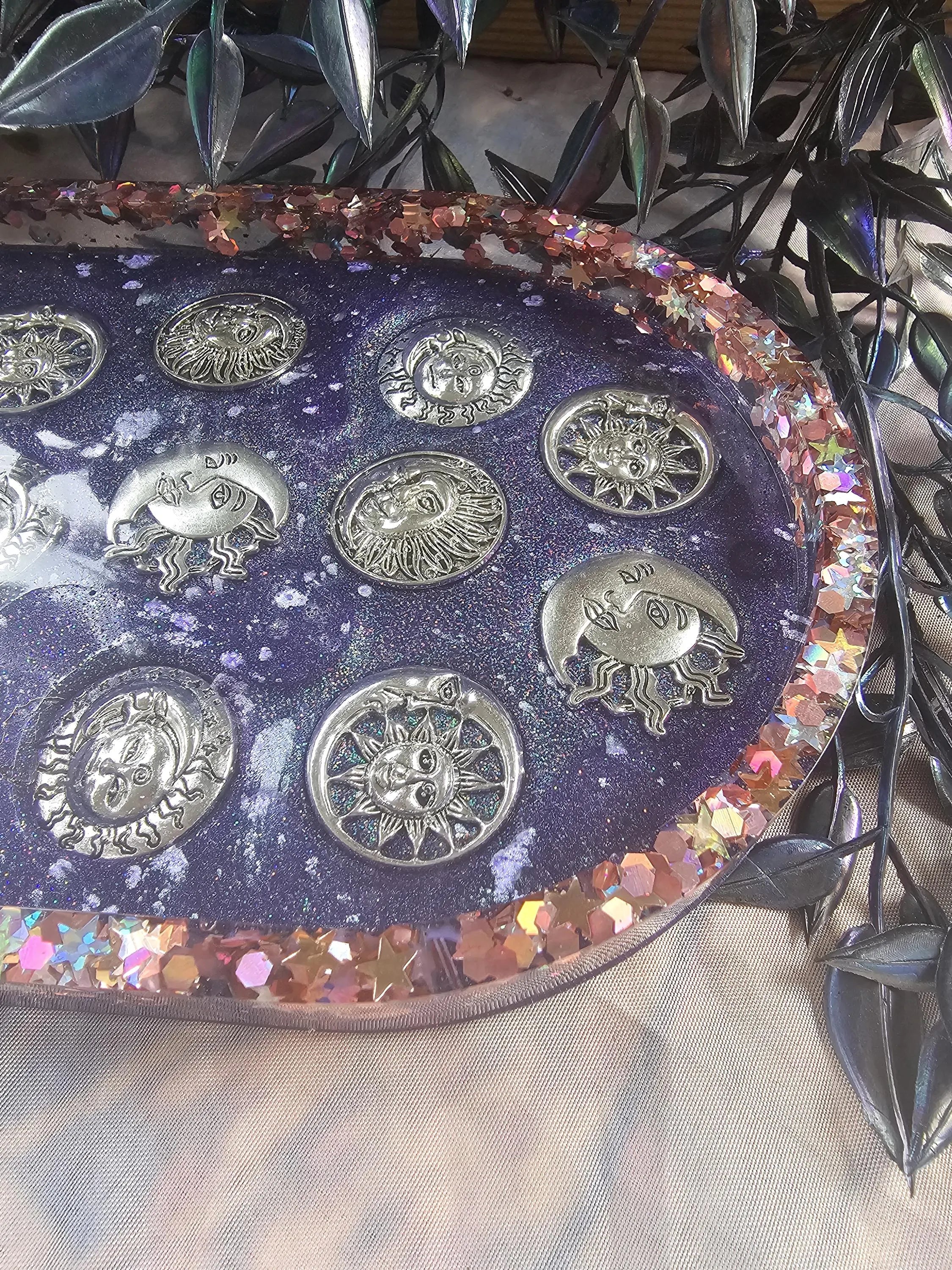 Sun & Moon Celestial XL Oval Tray | Handmade Resin Trinket Tray