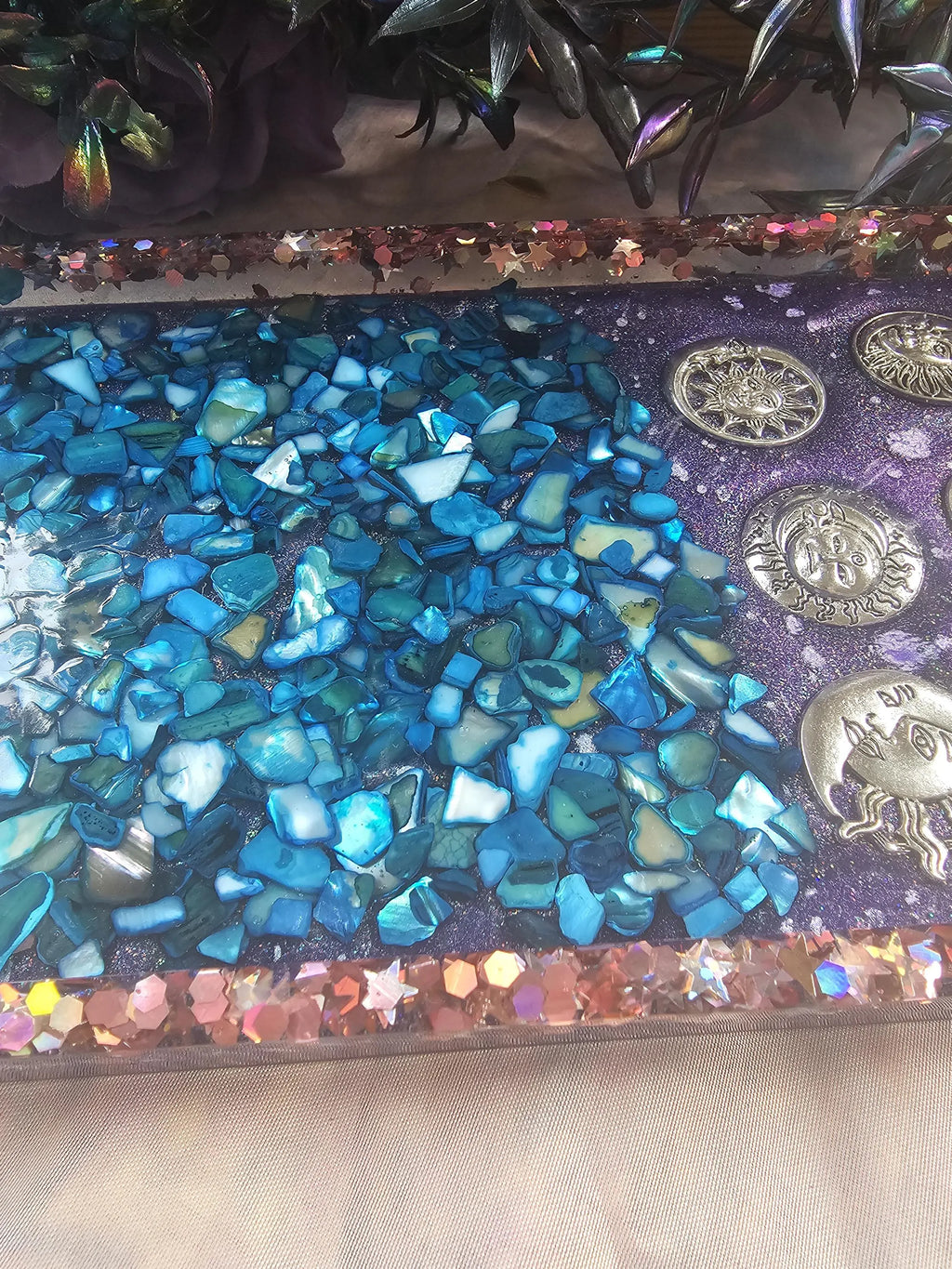 Sun & Moon Celestial XL Oval Tray | Handmade Resin Trinket Tray