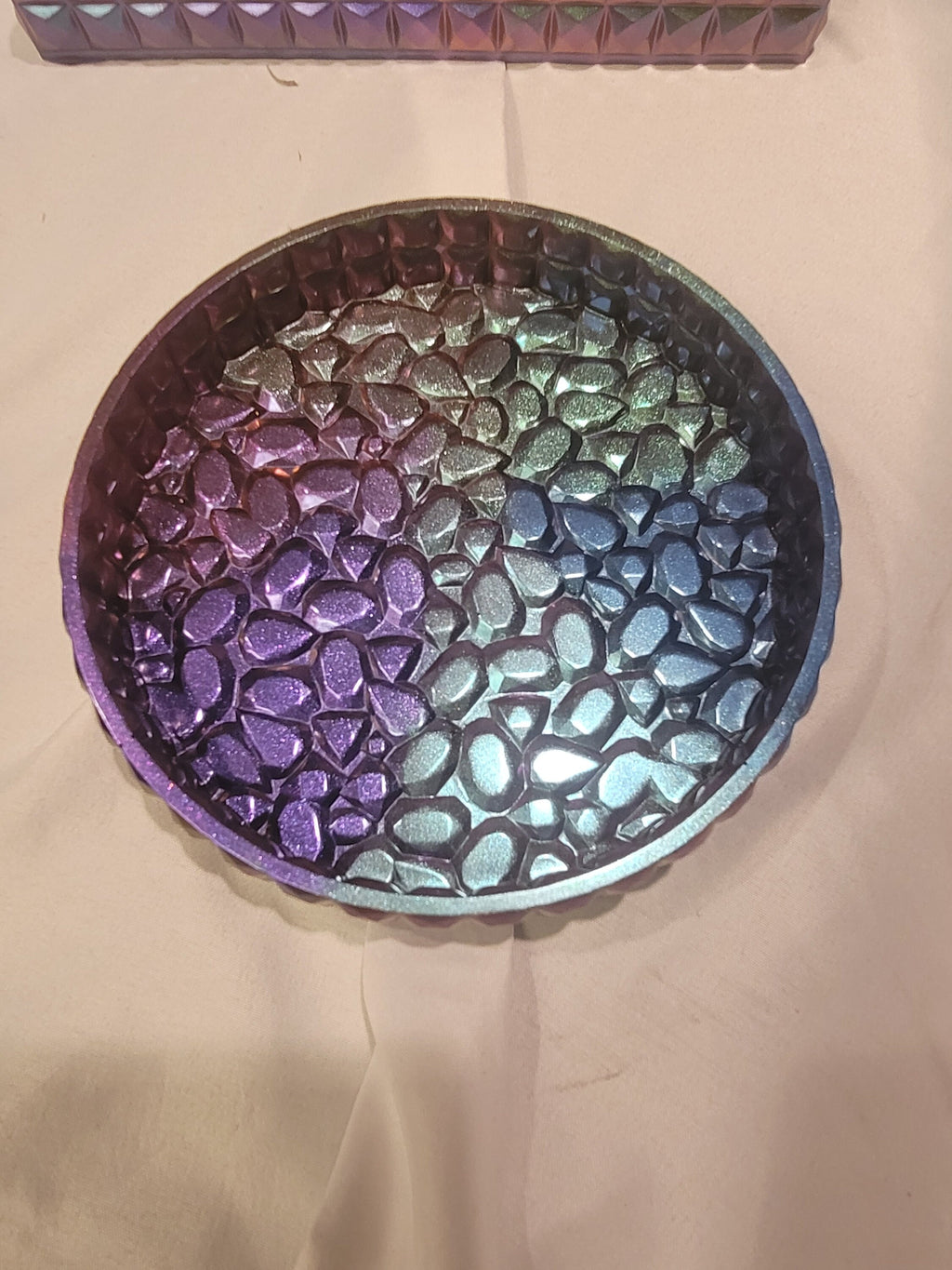 Cobblestone Rectangle Tray | Handmade Iridescent Resin Tray