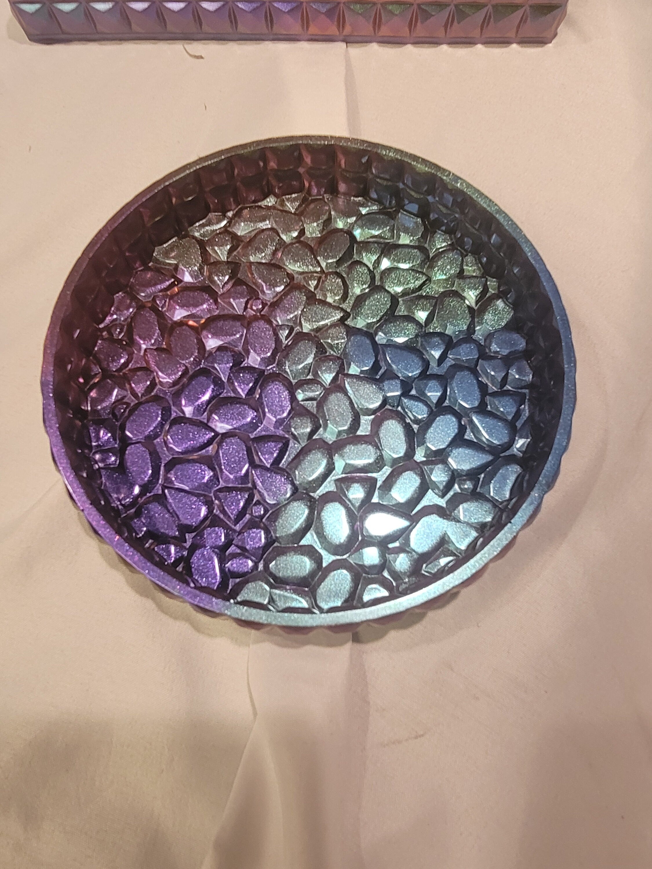 Cobblestone Rectangle Tray | Handmade Iridescent Resin Tray