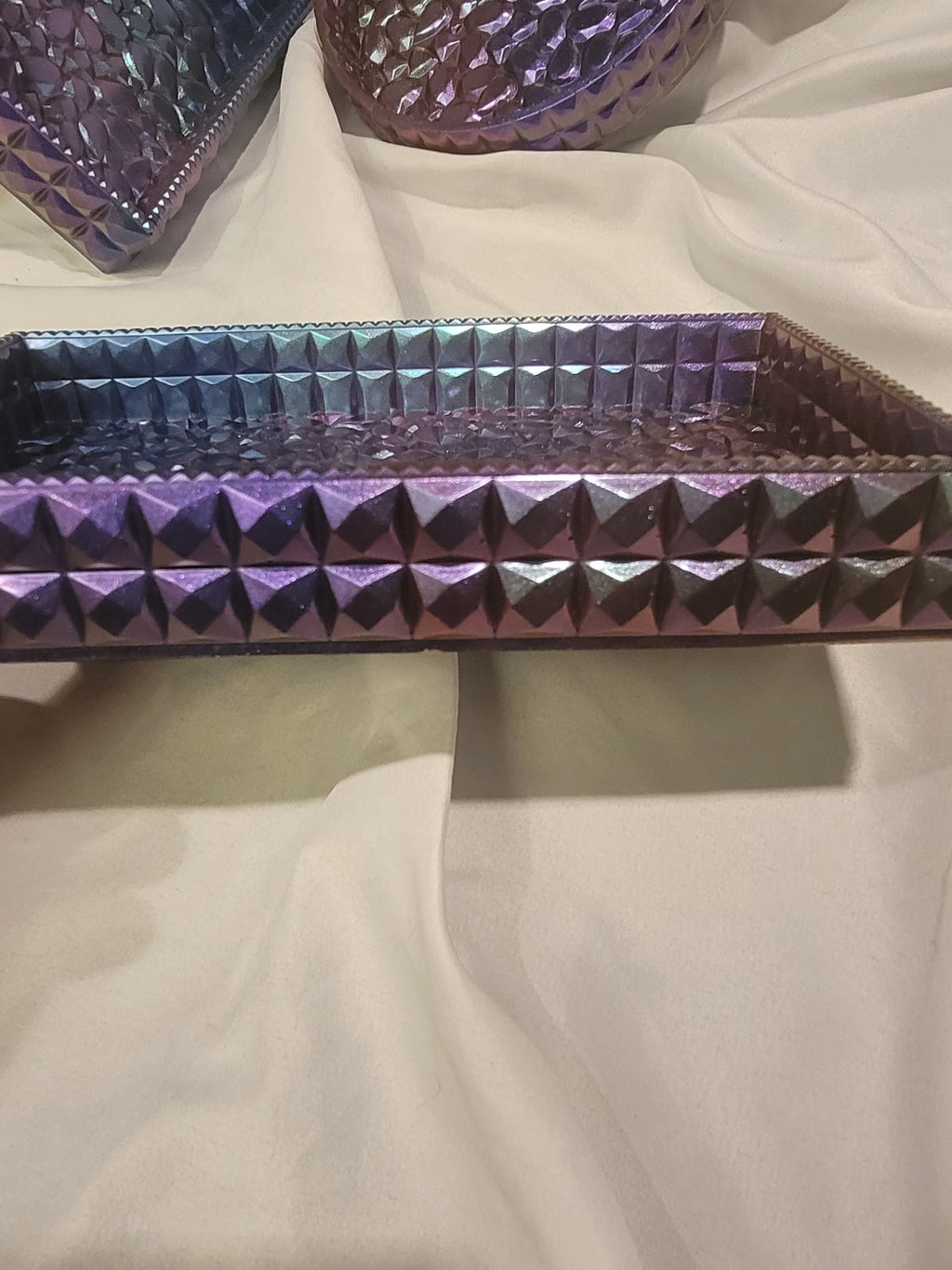 Cobblestone Rectangle Tray | Handmade Iridescent Resin Tray