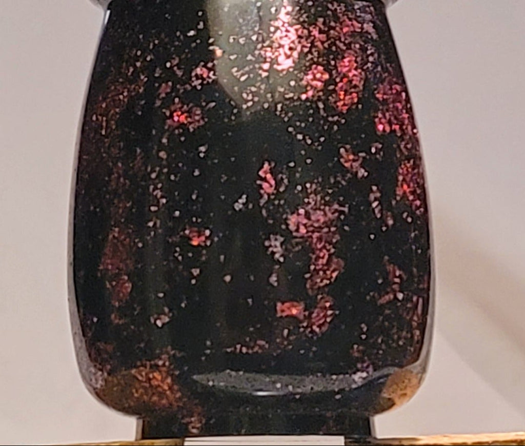Handmade Resin Apothecary Jar with Cork Lid | Rosy Red - Fractured Foil Collection