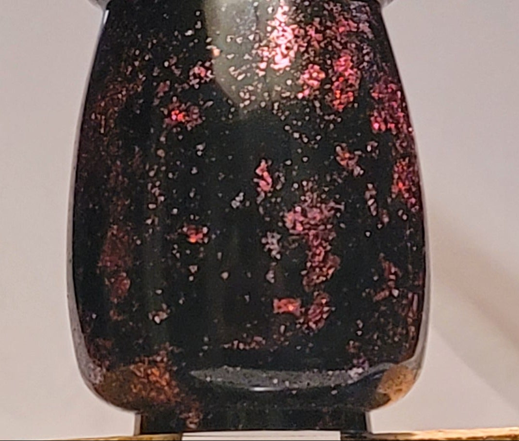 Handmade Resin Apothecary Jar with Cork Lid | Rosy Red - Fractured Foil Collection
