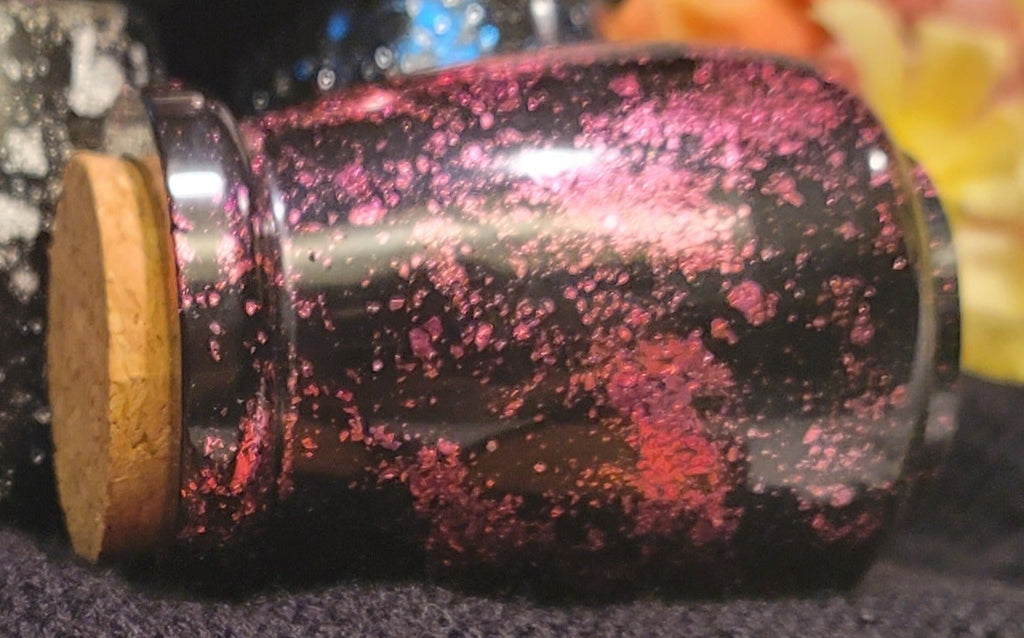 Handmade Resin Apothecary Jar with Cork Lid | Pink - Fractured Foil Collection