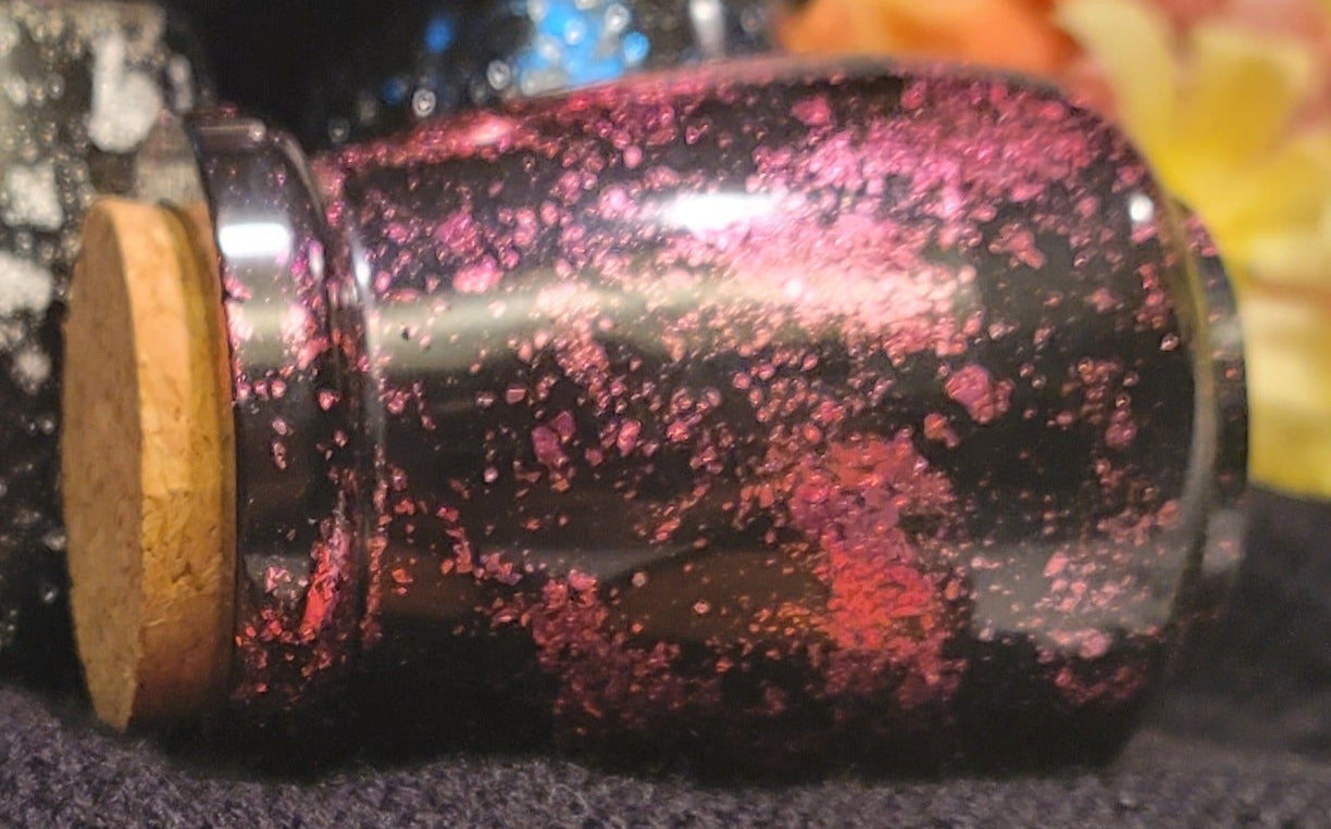 Handmade Resin Apothecary Jar with Cork Lid | Pink - Fractured Foil Collection