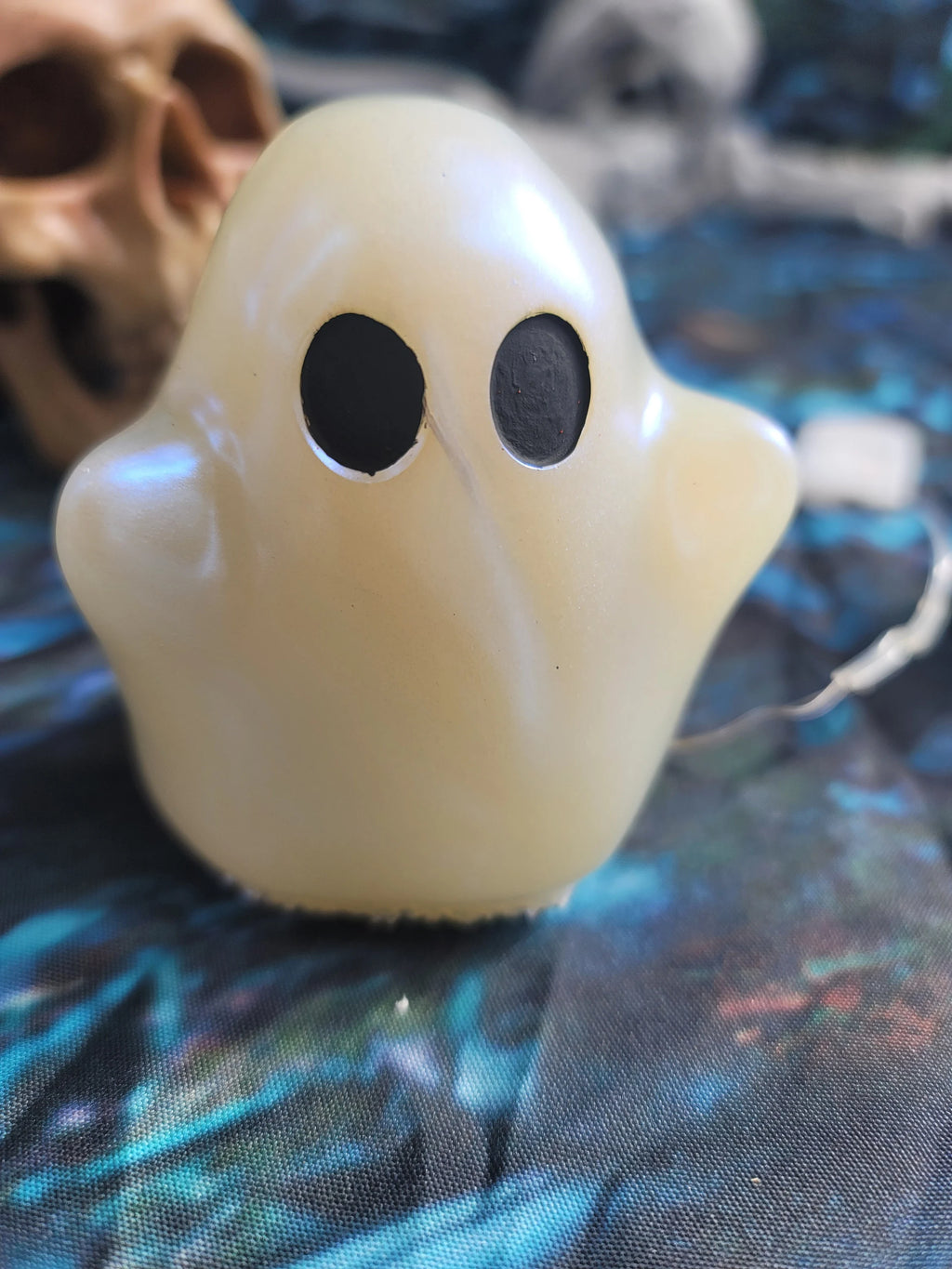 White Light-Up Ghost | Handmade Resin Ghost Night Light