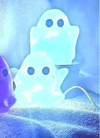 White Light-Up Ghost | Handmade Resin Ghost Night Light
