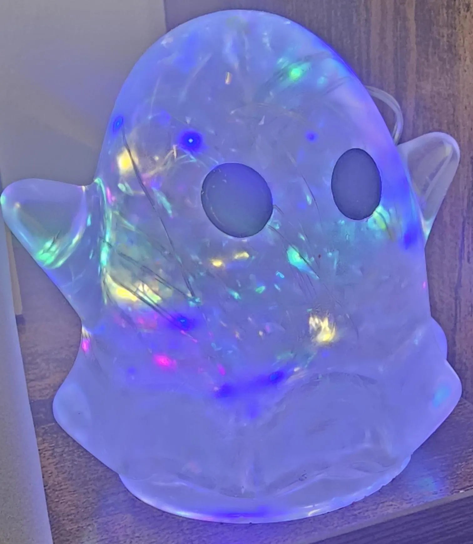 Multicolor Light-Up Ghost | Handmade Resin Ghost Night Light